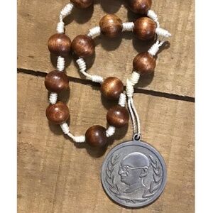 Mahatma Ghandi Collectable Medallion Rosary Prayer Beads by Creed